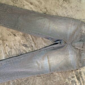 Chico's Gray Skinny Jeans with Sparkle Accents